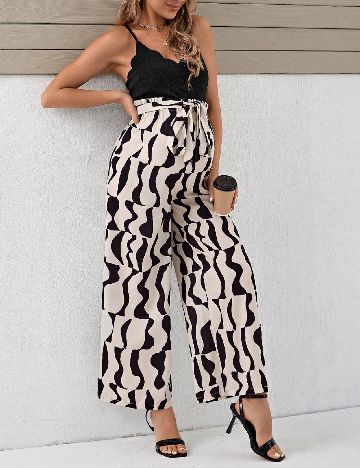 Salopeta SHEIN Maternity, negru/crem