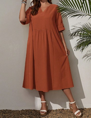 Rochie medie Emery Rose Curve, maro