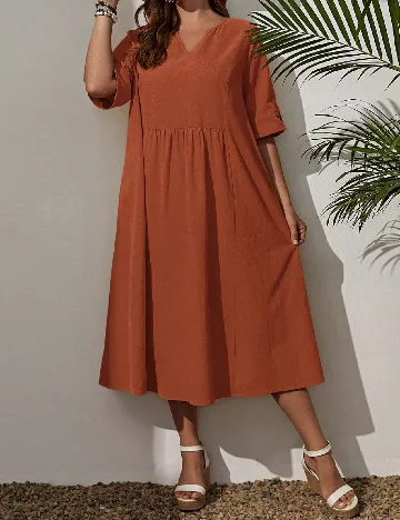 Rochie medie Emery Rose Curve, maro