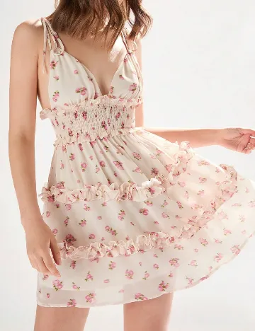 Rochie scurta SHEIN, crem