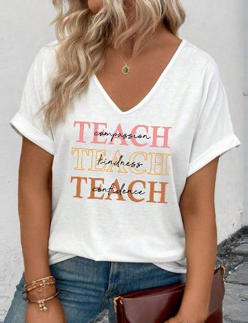 Tricou SHEIN CURVE, alb