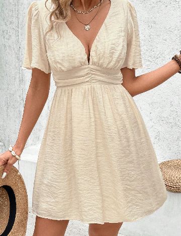 Rochie scurta SHEIN, crem