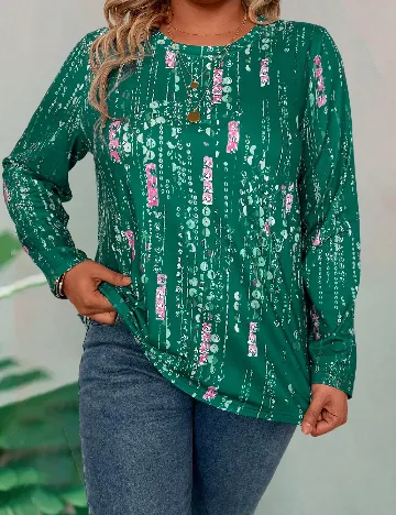 Bluza SHEIN CURVE, verde