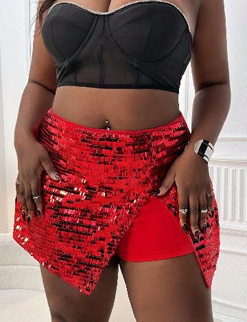 Fusta pantalon SHEIN CURVE, rosu