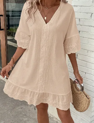 Rochie scurta SHEIN, crem