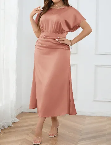 Rochie lunga SHEIN CURVE, roz pudra