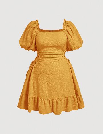 Rochie medie SHEIN CURVE, galben