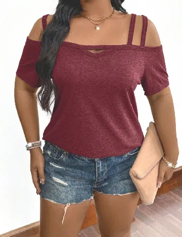 Tricou SHEIN CURVE, visiniu