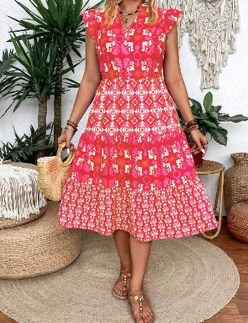 Rochie medie SHEIN CURVE, roz