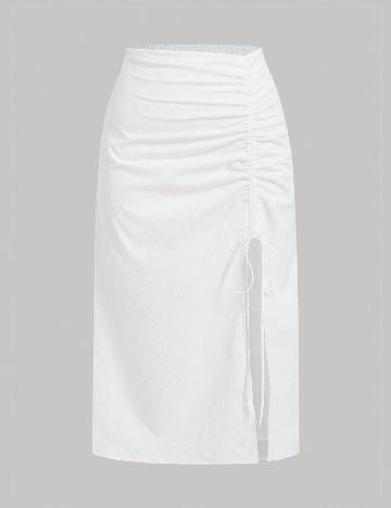 Fusta SHEIN CURVE, alb