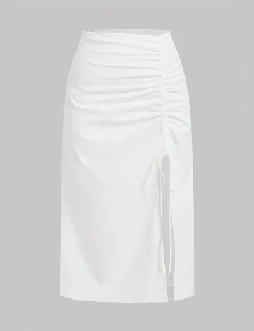 Fusta SHEIN CURVE, alb