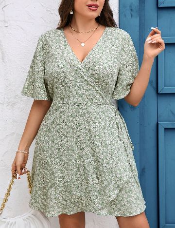 Rochie scurta SHEIN CURVE, verde