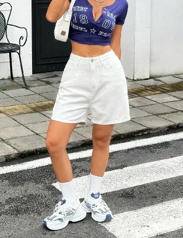 Pantaloni scurti SHEIN, alb