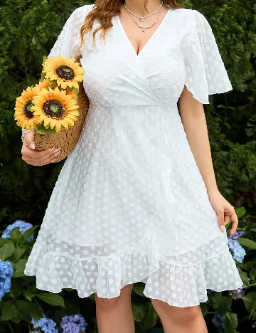 Rochie scurta SHEIN CURVE, alb