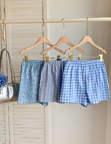 Set Pantaloni scurti 3 perechi SHEIN, alb/albastru