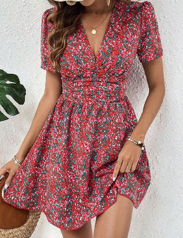 Rochie scurta SHEIN, floral print