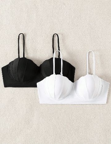 Set sutiene 2 bucati SHEIN, alb/negru