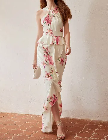 Rochie lunga MOTF, ecru