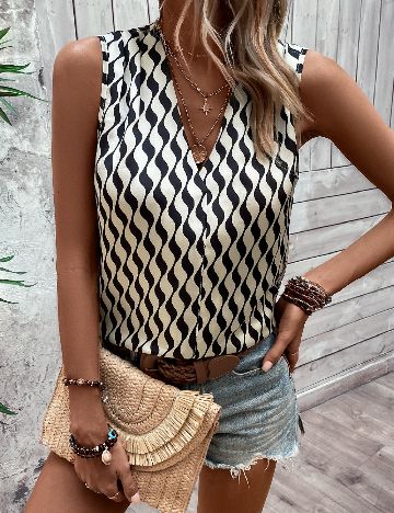 Bluza SHEIN, bej/negru