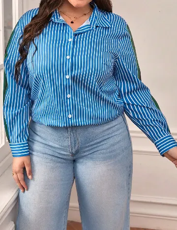 Camasa SHEIN CURVE, albastru