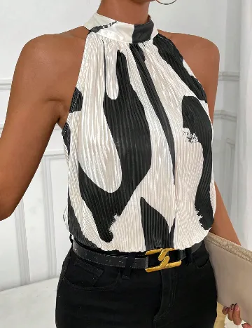 Bluza SHEIN, alb/negru