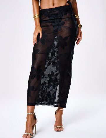 Fusta de plaja SHEIN, negru