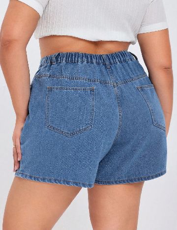 Pantaloni scurti SHEIN CURVE, albastru