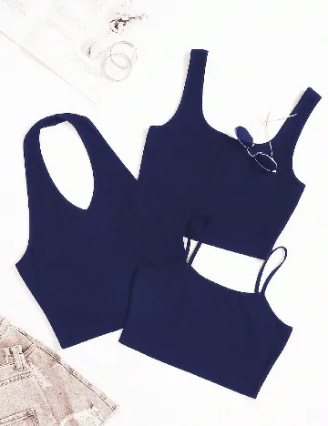 Set topuri 3 bucati SHEIN, bleumarin