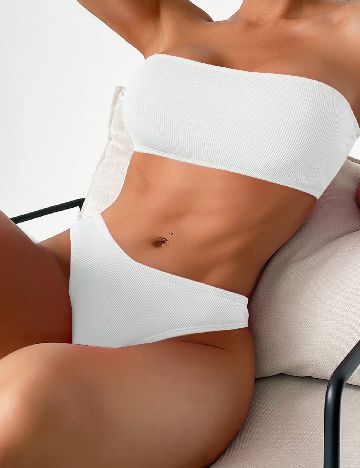 Costum de baie SHEIN, alb