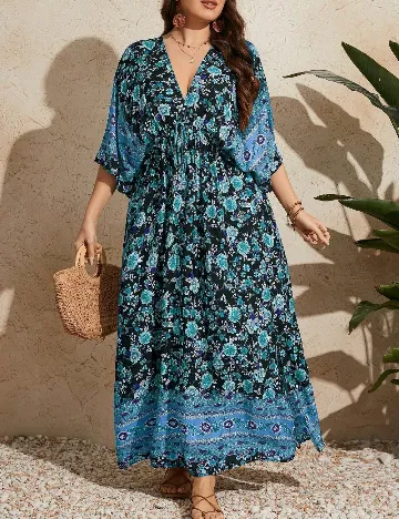 Rochie lunga SHEIN CURVE, floral print