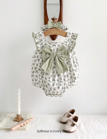 Body CozyCub, alb/verde