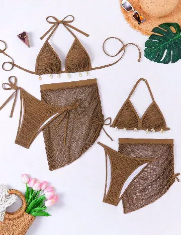 Costum de baie Shein Kids, maro