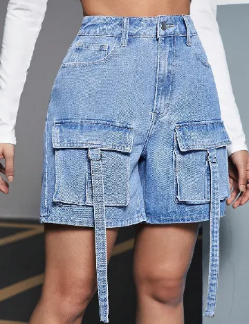 Pantaloni scurti SHEIN, albastru