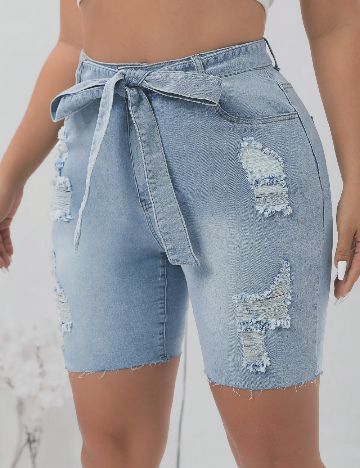 Pantaloni scurti SHEIN CURVE, albastru