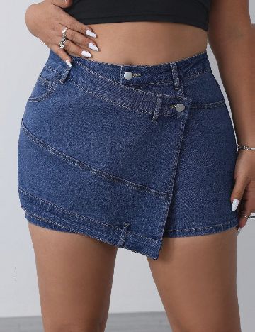 Fusta pantalon SHEIN CURVE, albastru