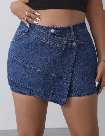 Fusta pantalon SHEIN CURVE, albastru