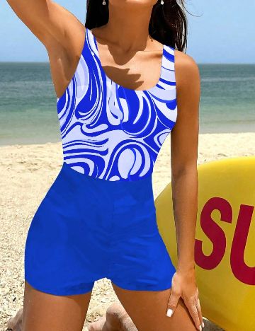 Costum de baie SHEIN, albastru