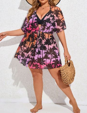 Rochie de plaja SHEIN CURVE, mix culori