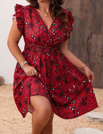 Rochie scurta SHEIN CURVE, rosu