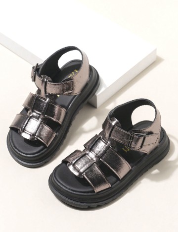 Sandale Shein Kids, argintiu