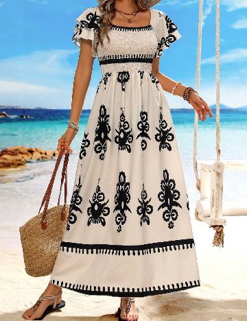 Rochie lunga SHEIN, crem