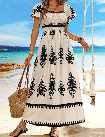 Rochie lunga SHEIN, crem