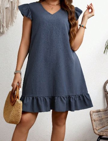 Rochie scurta SHEIN CURVE, albastru