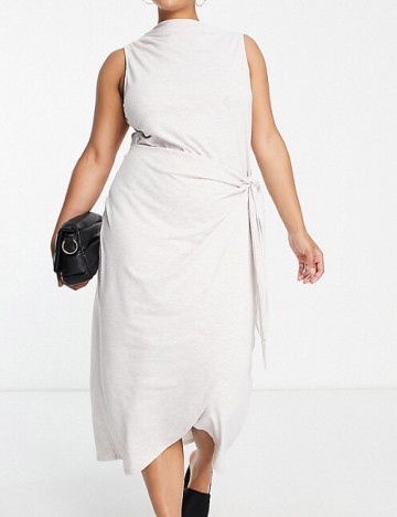 Rochie medie ASOS Curve, ecru