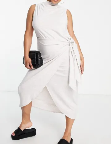 Rochie medie ASOS Curve, ecru