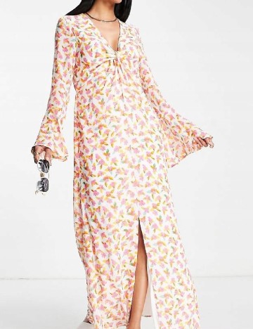 Rochie lunga Vila, floral print