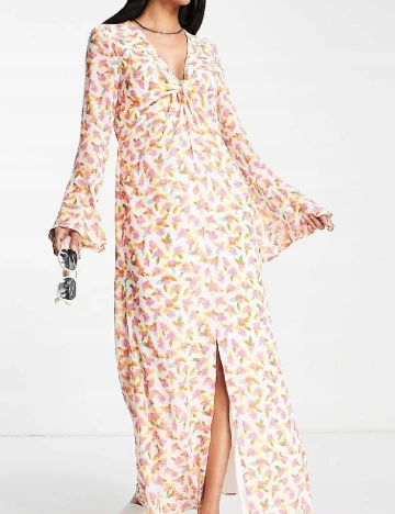 Rochie lunga Vila, floral print