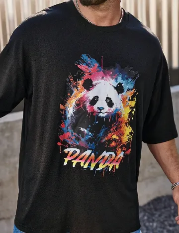 Tricou SHEIN Plus Size Men, negru