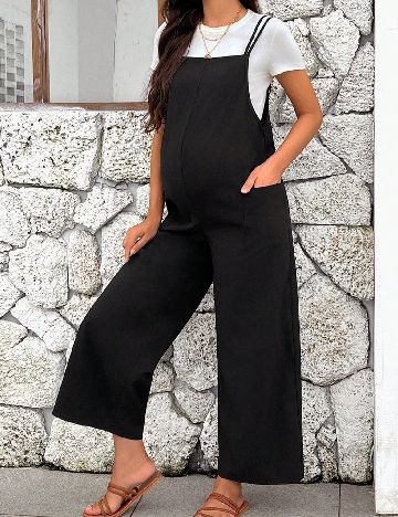 Salopeta SHEIN Maternity, negru