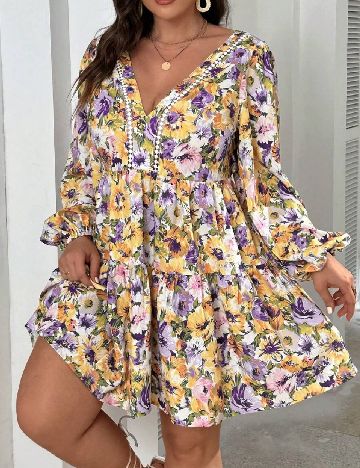 Rochie scurta SHEIN CURVE, floral print